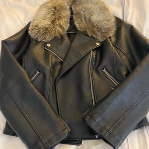 EUC- TopShop Leather Jacket, Size 8